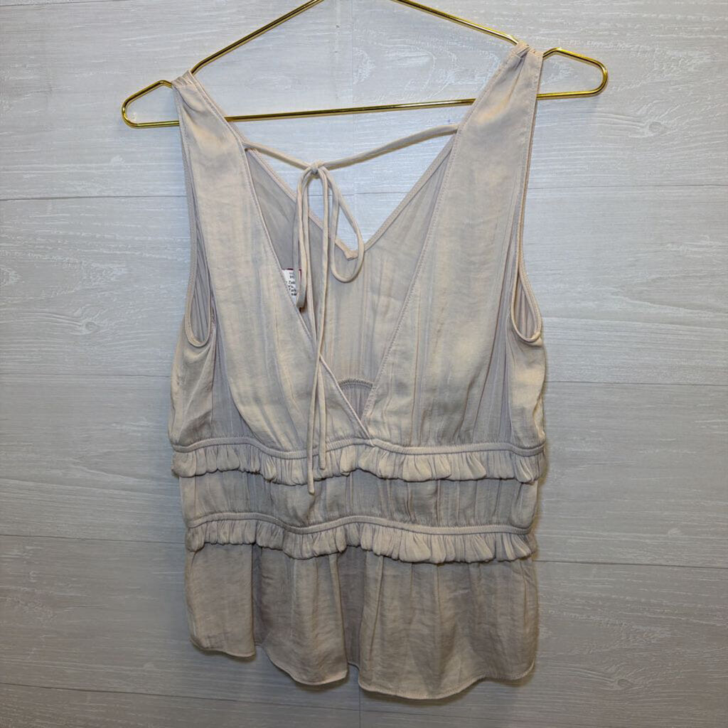 Naked Zebra Cream Silky Tank Top Medium