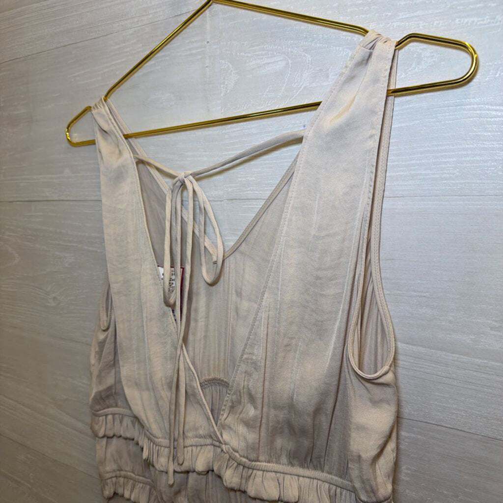 Naked Zebra Cream Silky Tank Top Medium