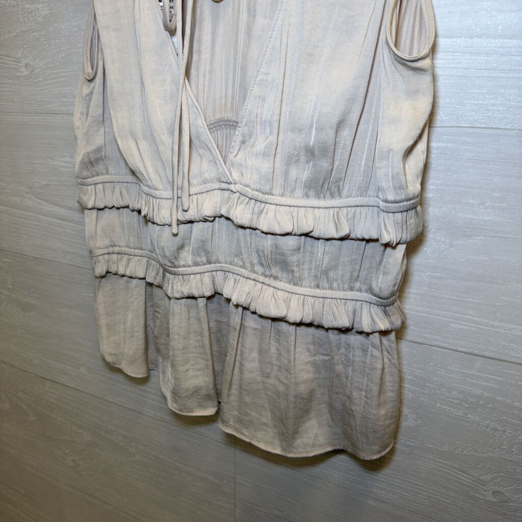 Naked Zebra Cream Silky Tank Top Medium