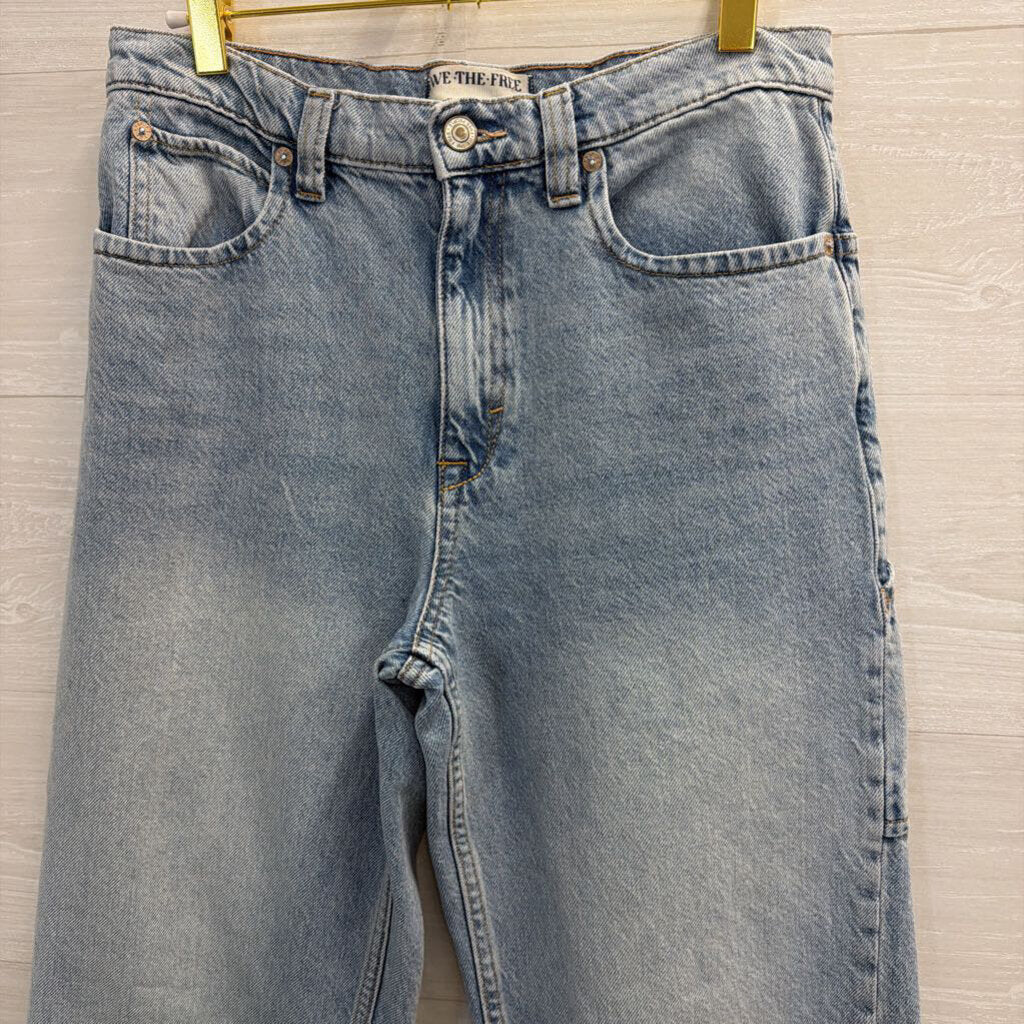 We The Free Light Wash Tinsley Baggy High Rise Straight Leg Jeans 27
