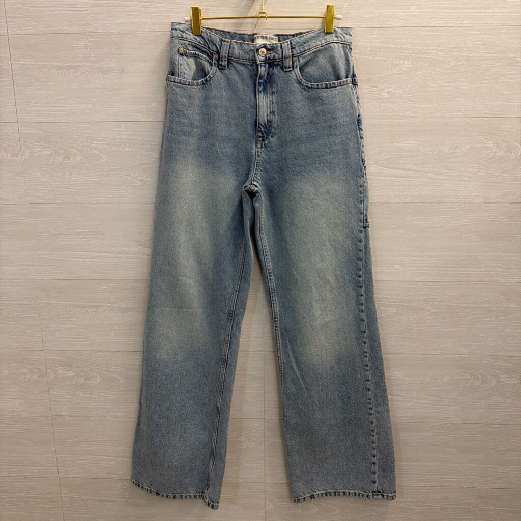 We The Free Light Wash Tinsley Baggy High Rise Straight Leg Jeans 27