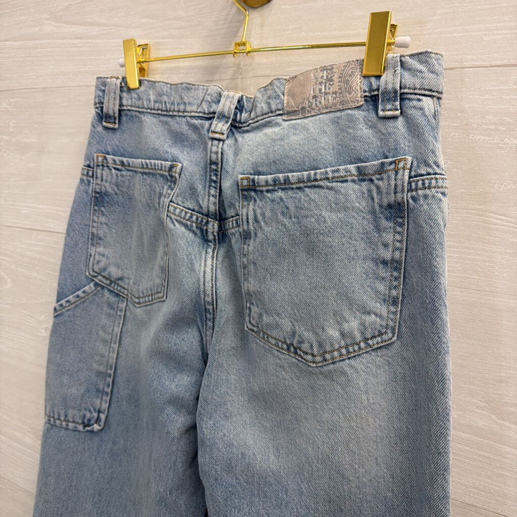 We The Free Light Wash Tinsley Baggy High Rise Straight Leg Jeans 27