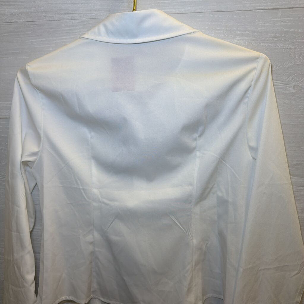 White Long Sleeve Button Down Top Small