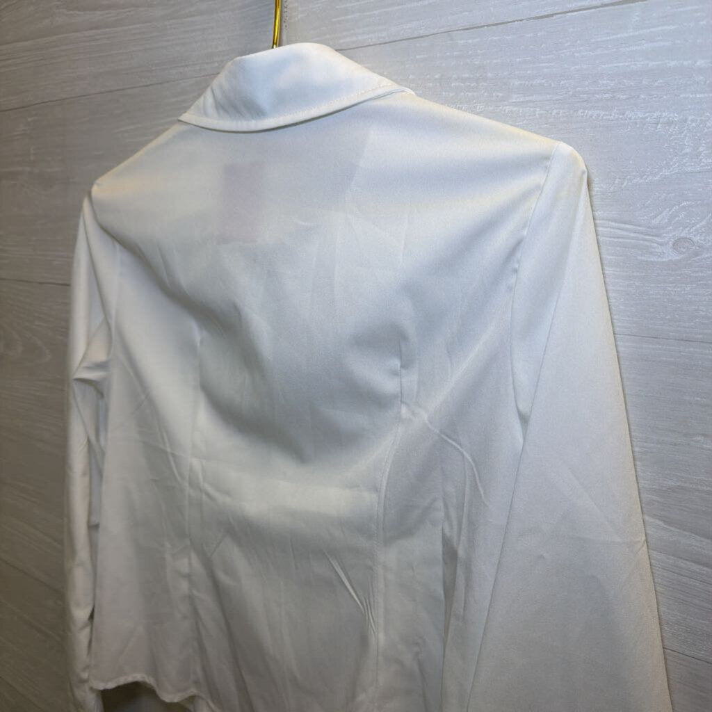 White Long Sleeve Button Down Top Small