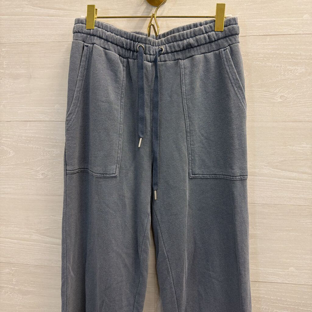 C and C California Blue Wide Leg Pants/ Quarter Zip Pullover Set Small