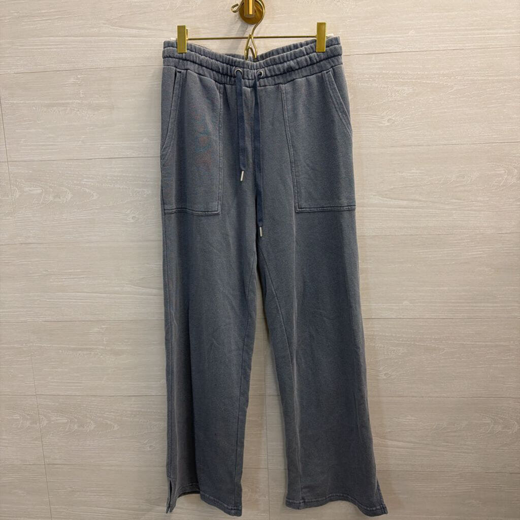 C and C California Blue Wide Leg Pants/ Quarter Zip Pullover Set Small