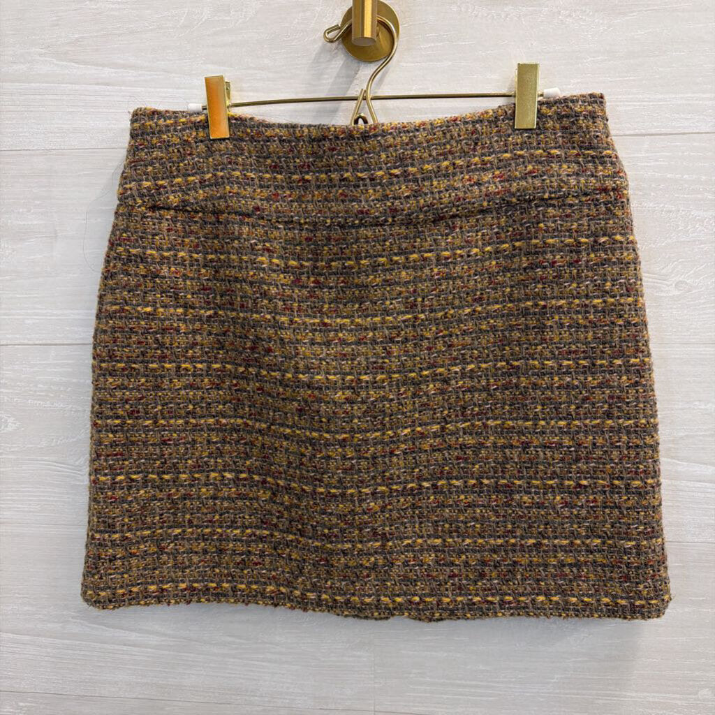 Willi Smith Brown Tweed Mini Skirt 8