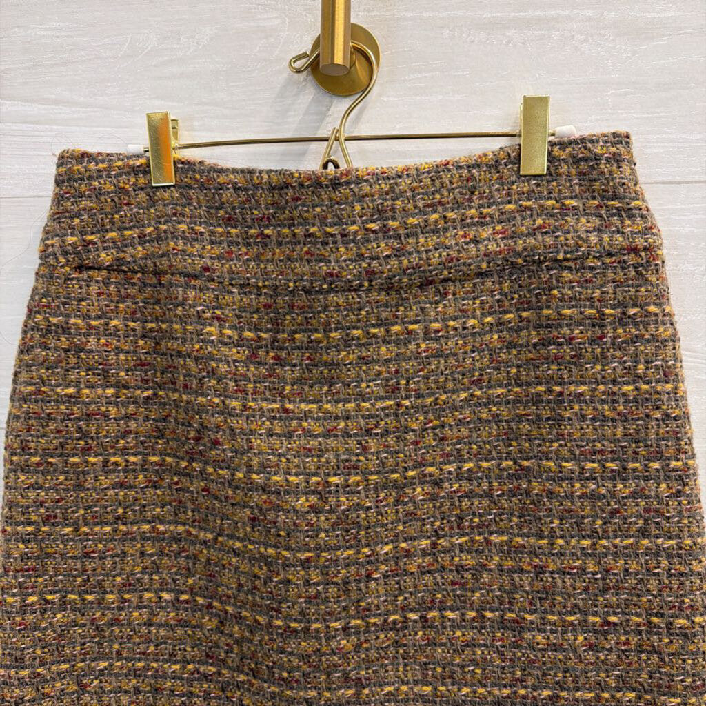 Willi Smith Brown Tweed Mini Skirt 8