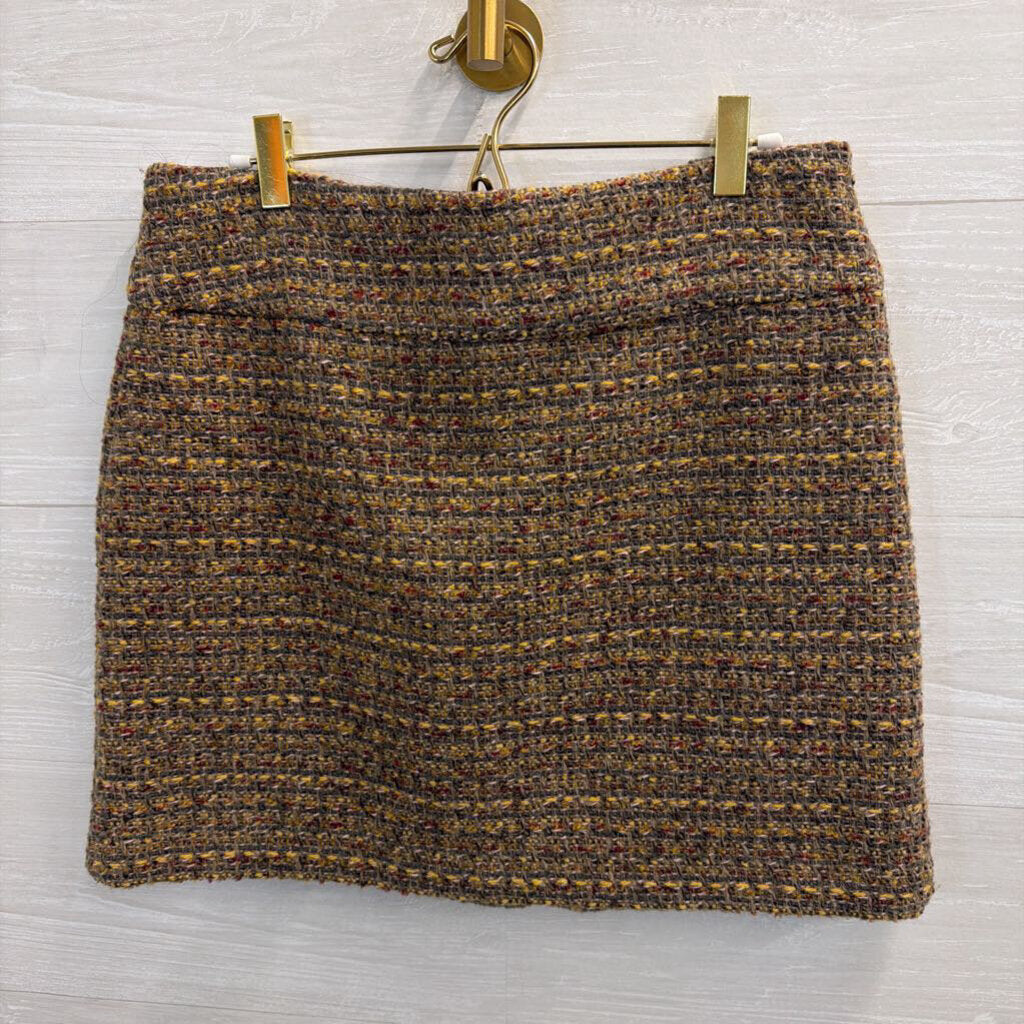 Willi Smith Brown Tweed Mini Skirt 8