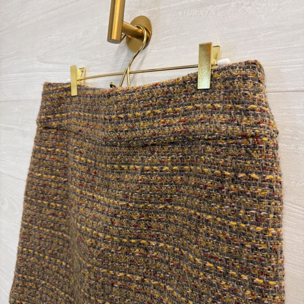 Willi Smith Brown Tweed Mini Skirt 8