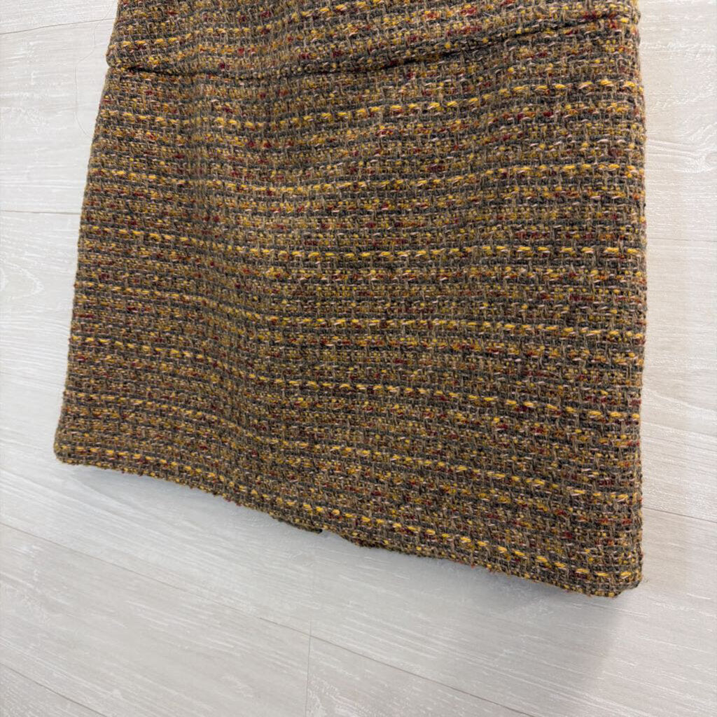 Willi Smith Brown Tweed Mini Skirt 8
