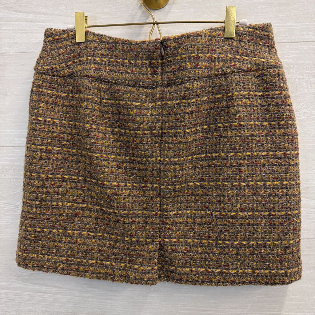 Willi Smith Brown Tweed Mini Skirt 8