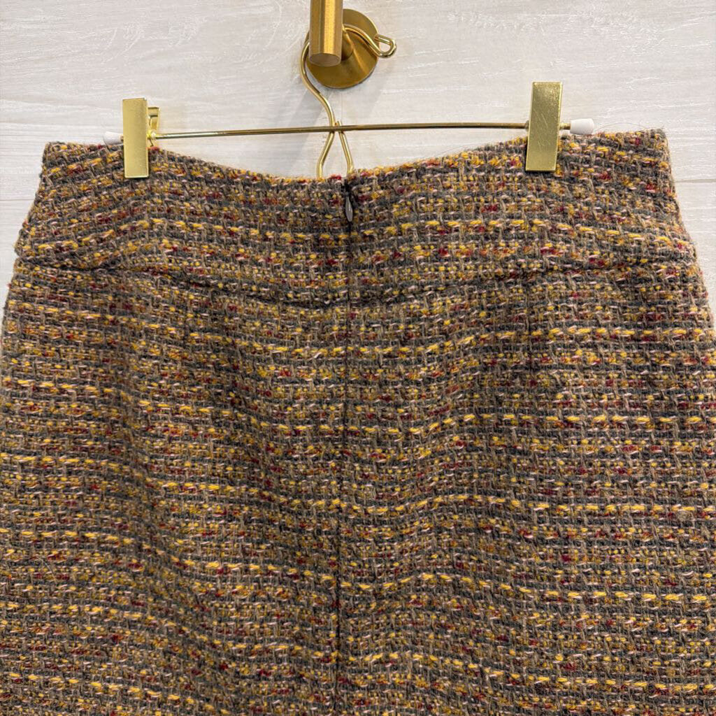Willi Smith Brown Tweed Mini Skirt 8