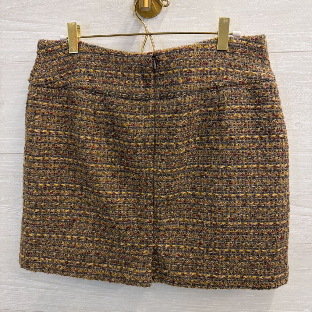 Willi Smith Brown Tweed Mini Skirt 8