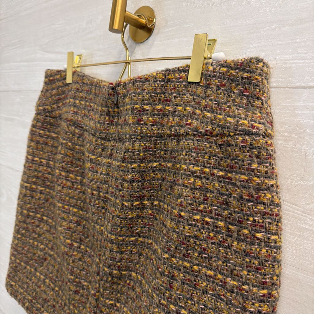 Willi Smith Brown Tweed Mini Skirt 8