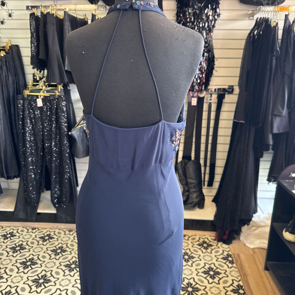 Navy Blue Iridescent Sequin Dress 14