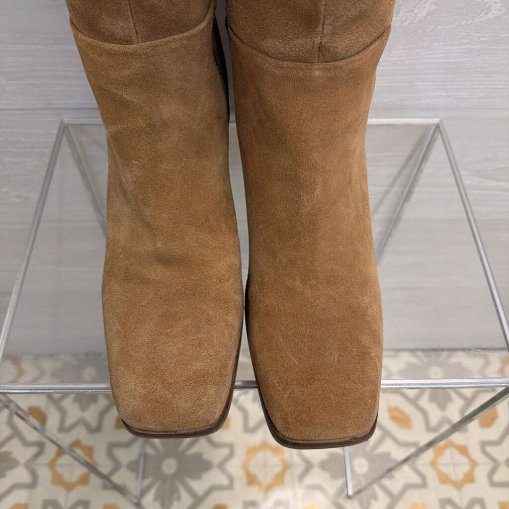 Brown/Camel Leather Suede Tall Boots 11.0