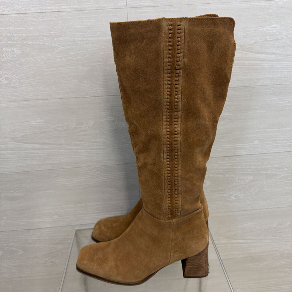Brown/Camel Leather Suede Tall Boots 11.0