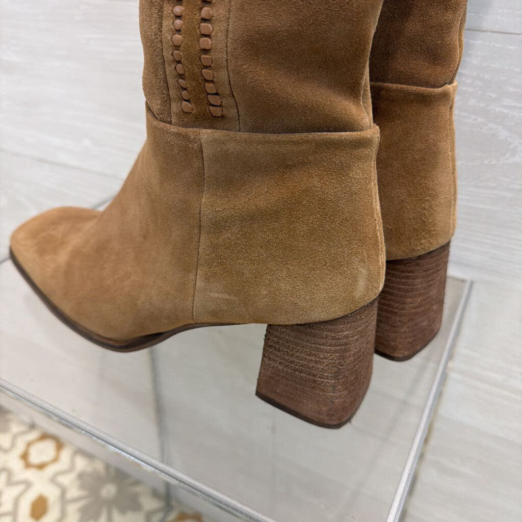 Brown/Camel Leather Suede Tall Boots 11.0
