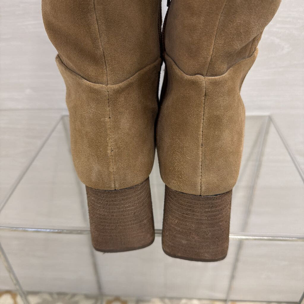 Brown/Camel Leather Suede Tall Boots 11.0