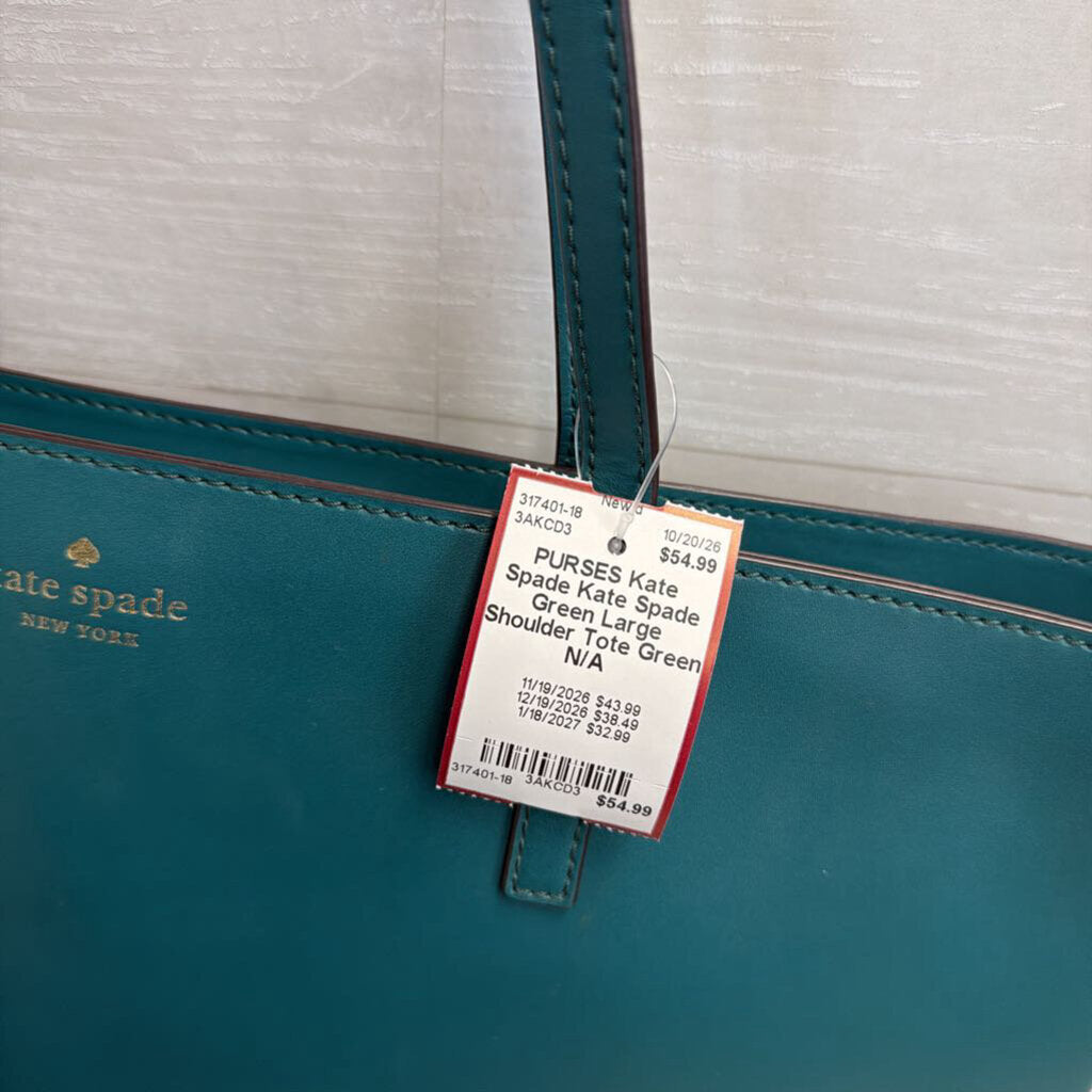 Kate Spade Green Large Shoulder Tote