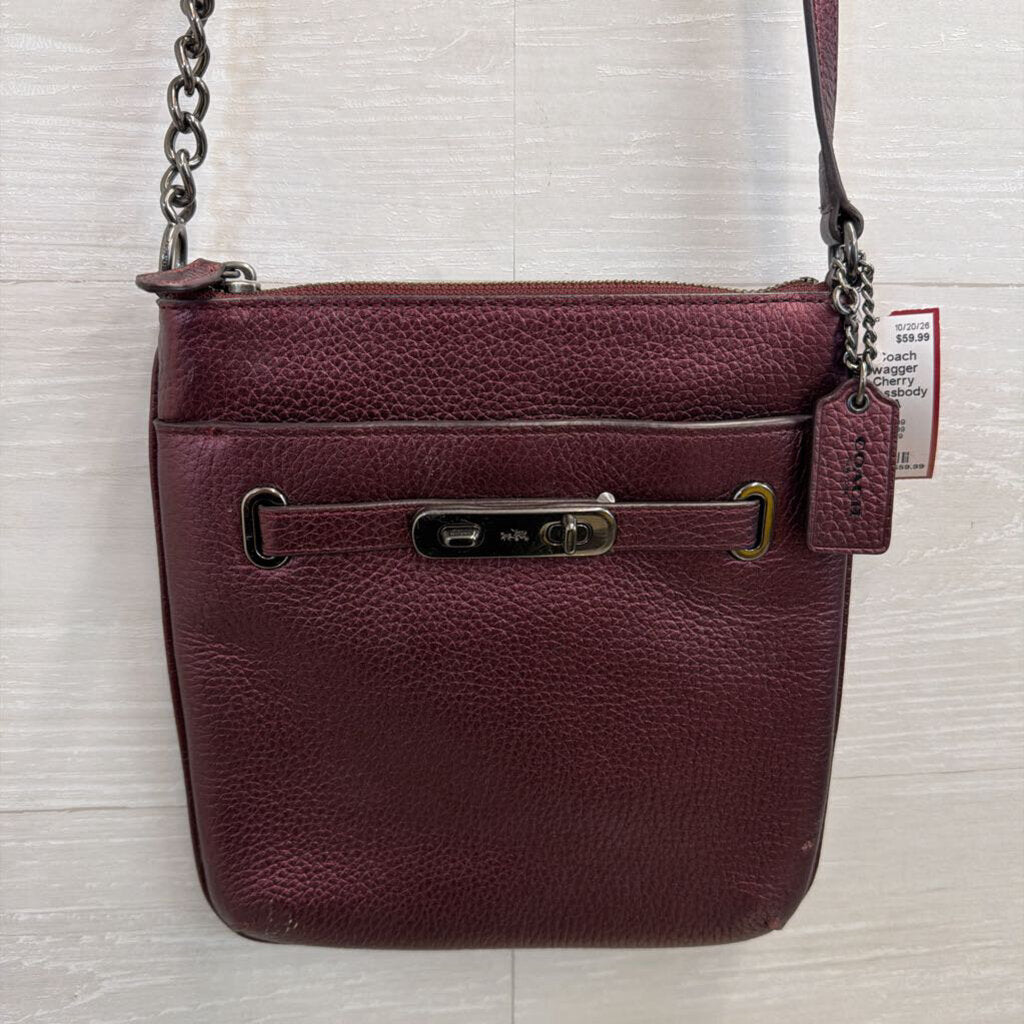 Coach Swagger Metallic Cherry Leather Crossbody