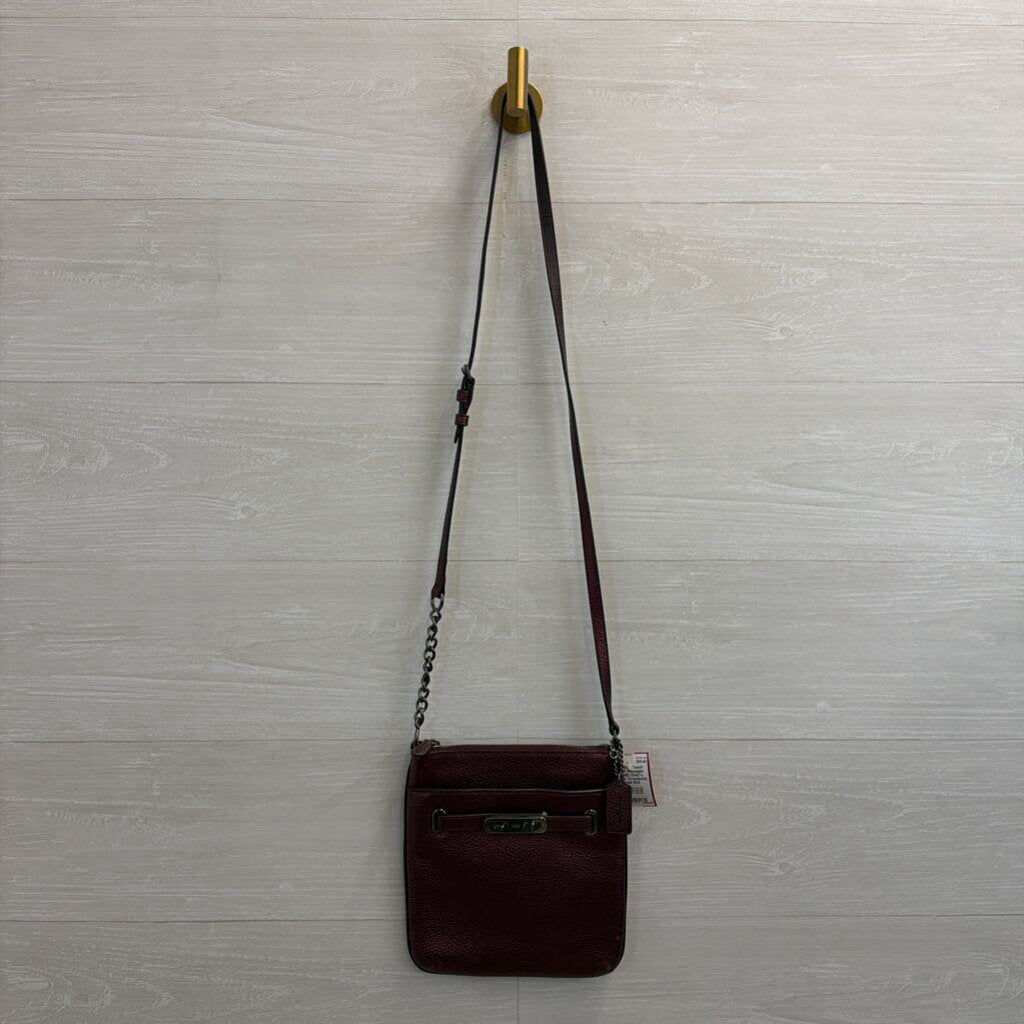 Coach Swagger Metallic Cherry Leather Crossbody