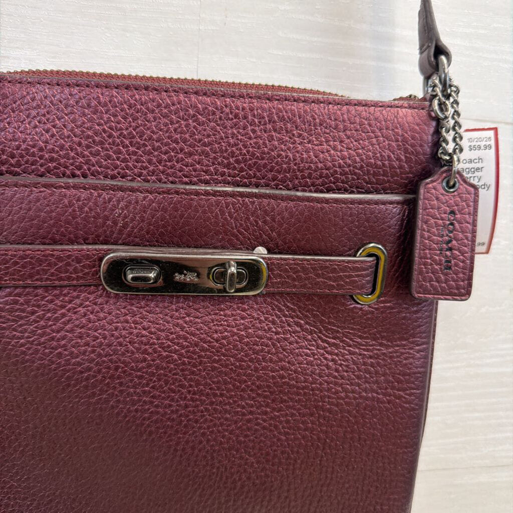 Coach Swagger Metallic Cherry Leather Crossbody