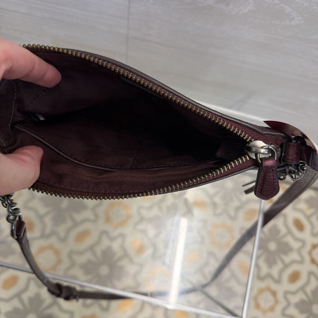 Coach Swagger Metallic Cherry Leather Crossbody