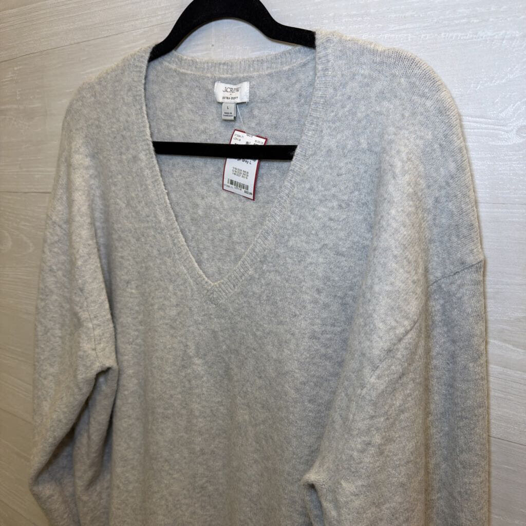 J Crew Grey Extra Soft Sweater Top Large