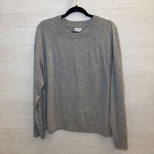J Crew Grey Knit Long Sleeve Top Large