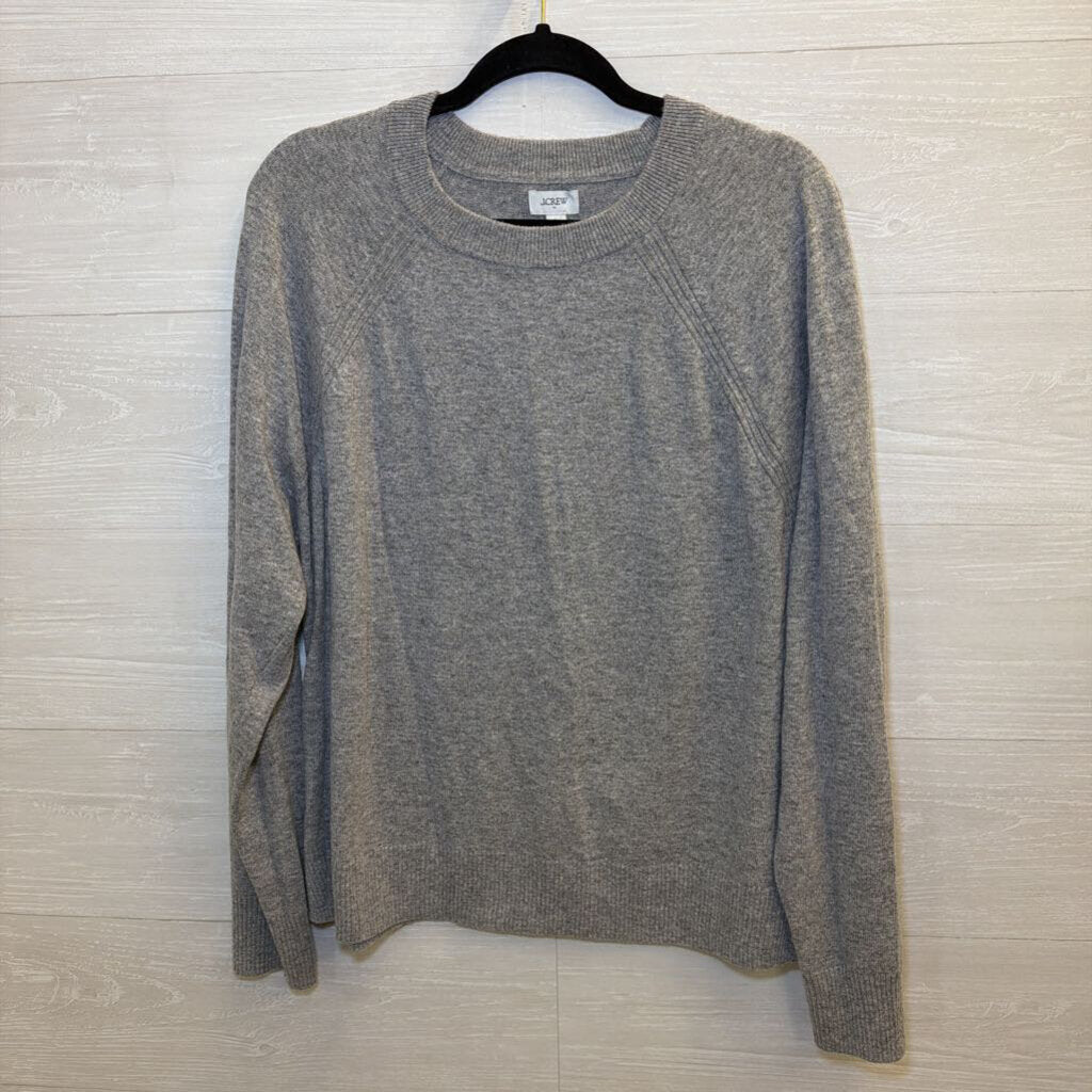 J Crew Grey Knit Long Sleeve Top Large