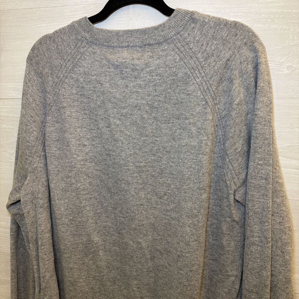 J Crew Grey Knit Long Sleeve Top Large