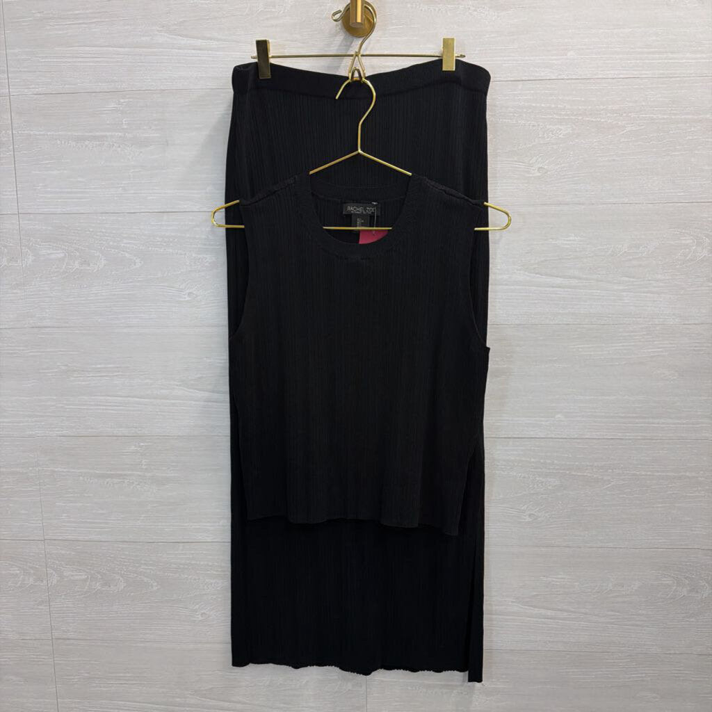 Rachel Zoe Black Two Piece Skirt/Tank Set Large