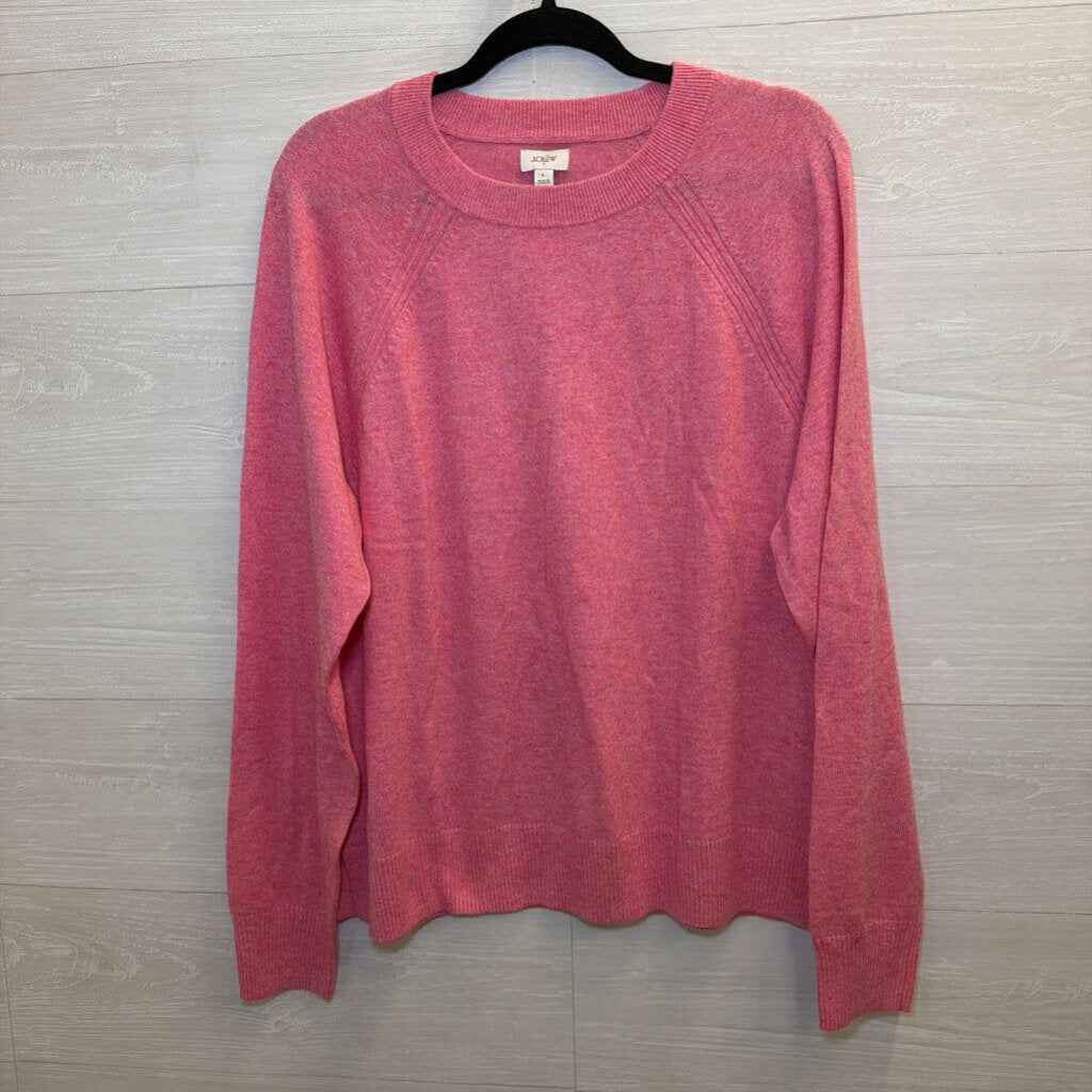 J Crew Pink Knit Long Sleeve Top Large