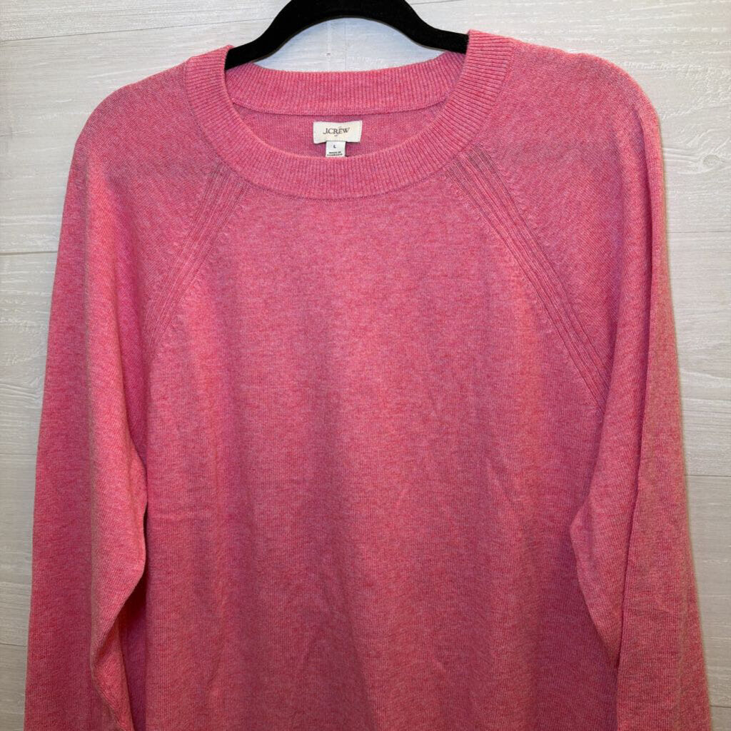 J Crew Pink Knit Long Sleeve Top Large