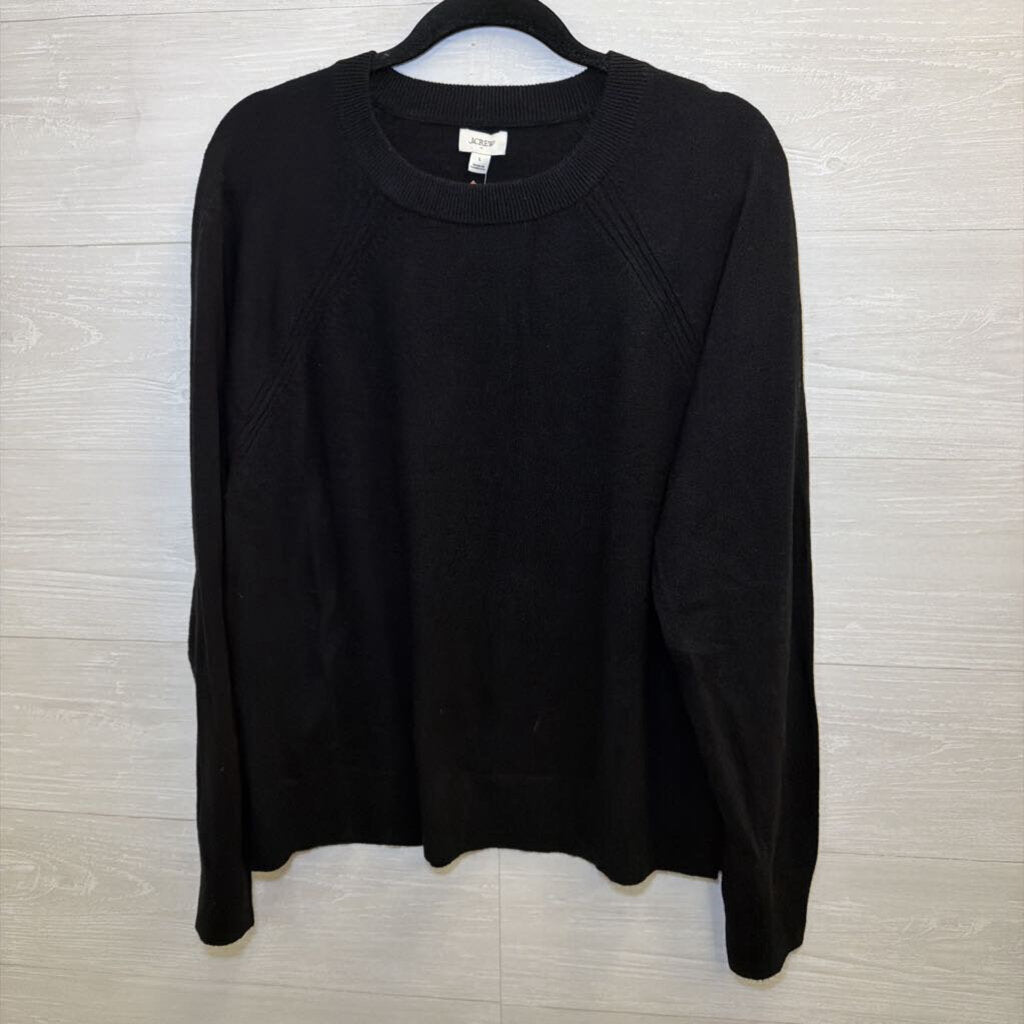 J Crew Black Knit Long Sleeve Top Large