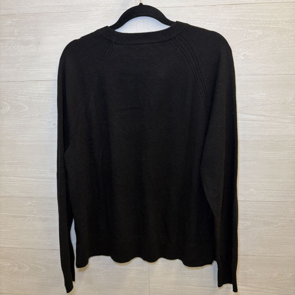J Crew Black Knit Long Sleeve Top Large