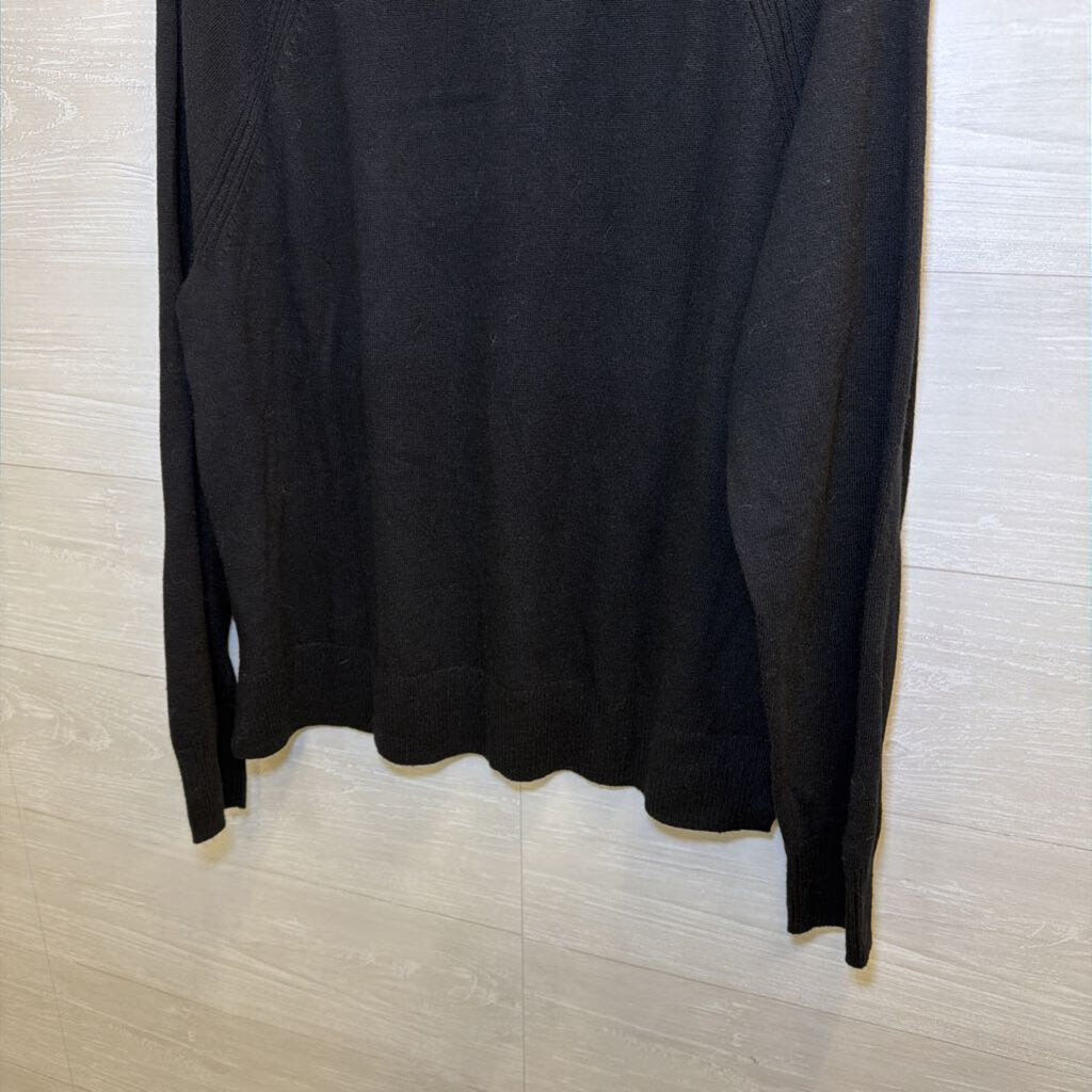 J Crew Black Knit Long Sleeve Top Large