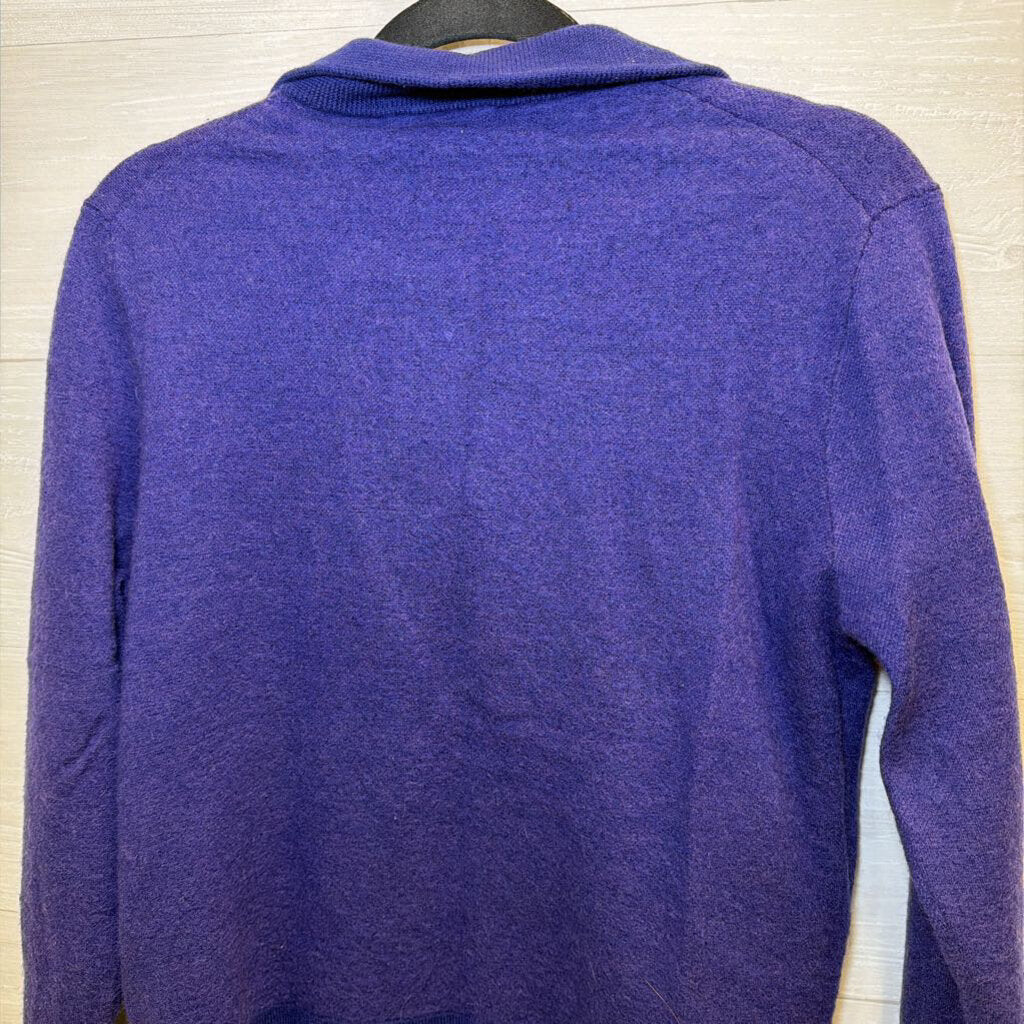Brooks Brothers Blue Merino Wool Quarter Zip Pullover Large