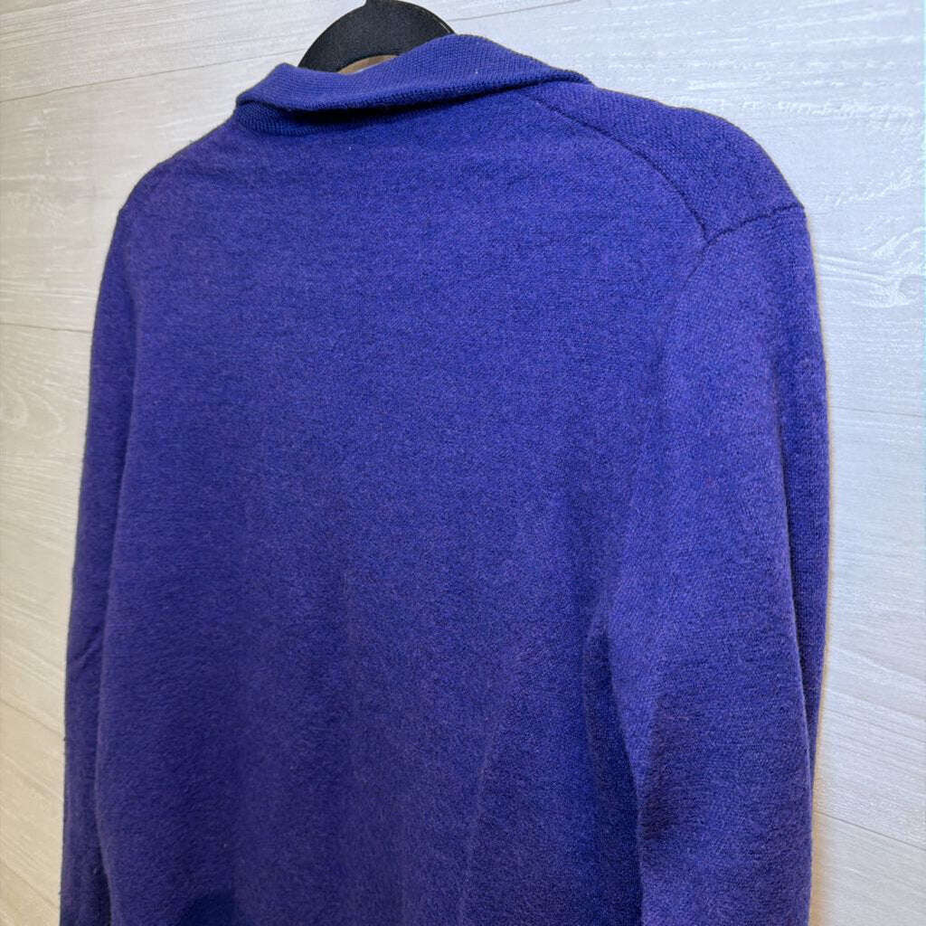 Brooks Brothers Blue Merino Wool Quarter Zip Pullover Large