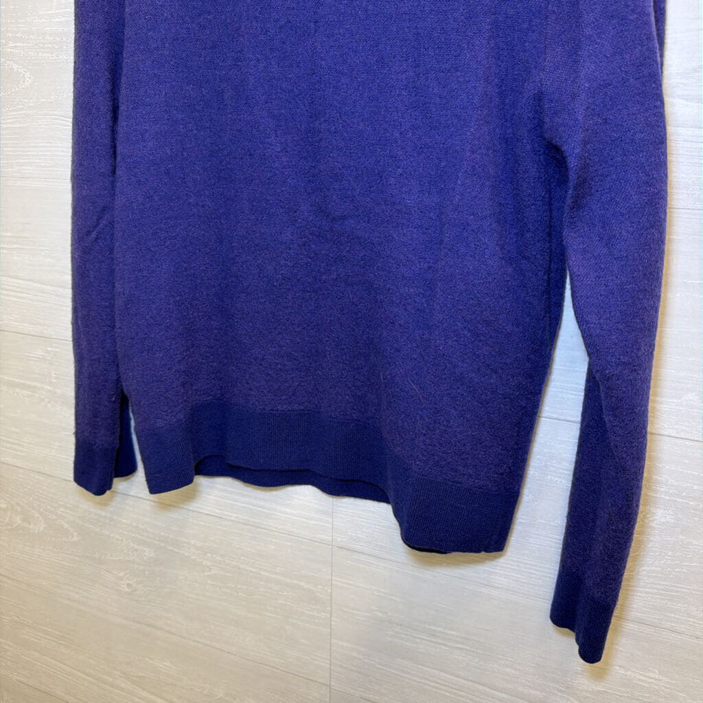Brooks Brothers Blue Merino Wool Quarter Zip Pullover Large