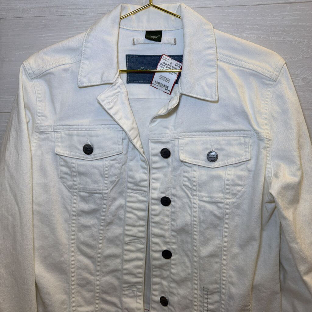 Eddie Bauer White Denim Jacket Large