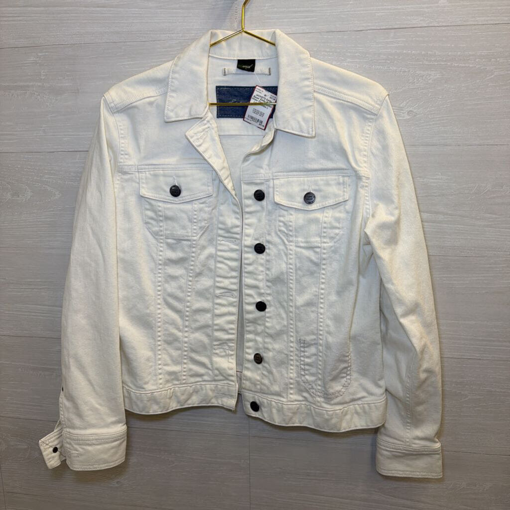 Eddie Bauer White Denim Jacket Large