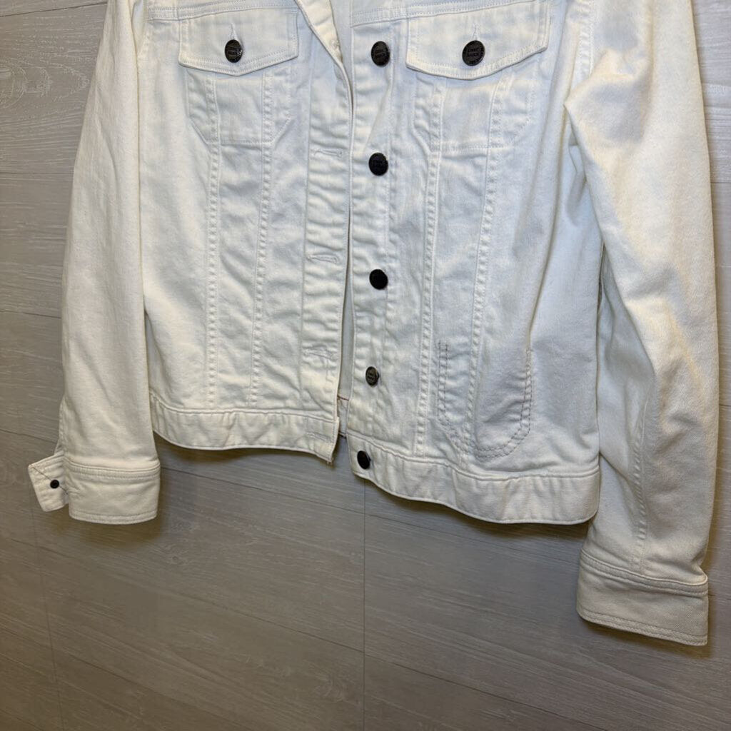 Eddie Bauer White Denim Jacket Large