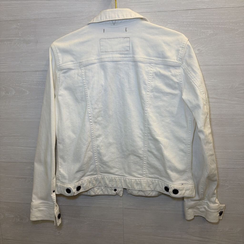 Eddie Bauer White Denim Jacket Large