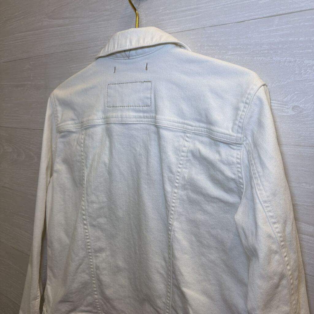 Eddie Bauer White Denim Jacket Large