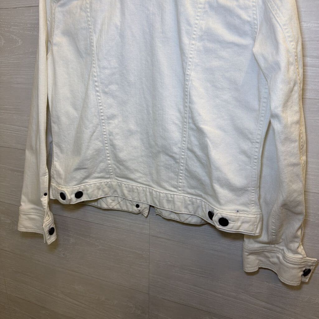 Eddie Bauer White Denim Jacket Large