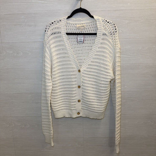 Lucky Brand White Open Knit Cardigan Sweater Medium