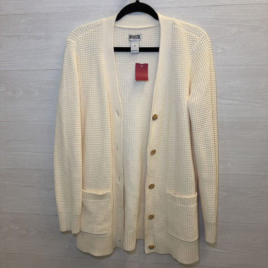 Duluth Trading Co Cream Knit Cardigan Sweater Medium